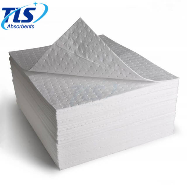 Large White Perforated Oil Absorbent Pads For Oil Spills